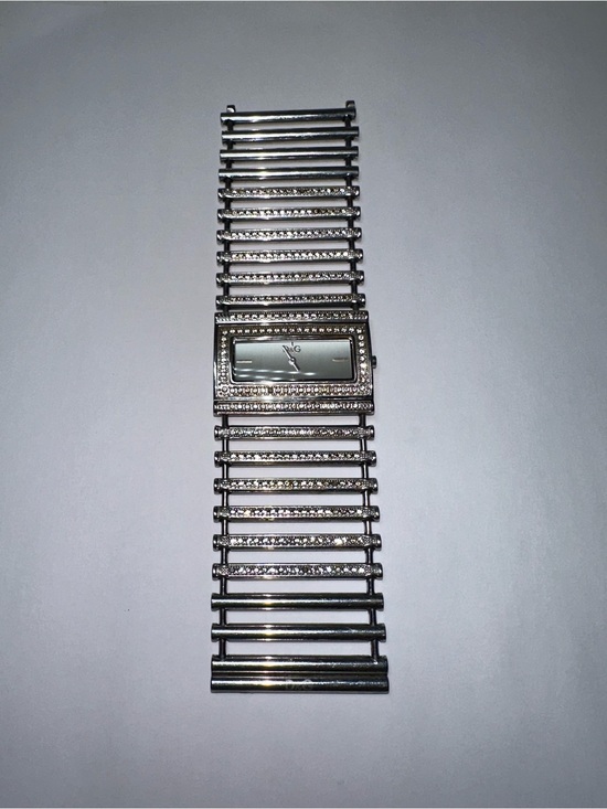 D&G Silver Crystal-Accented Bracelet Watch